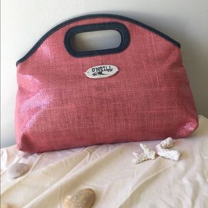 Vintage 90s O’ Neil handbag in pink with blue trim